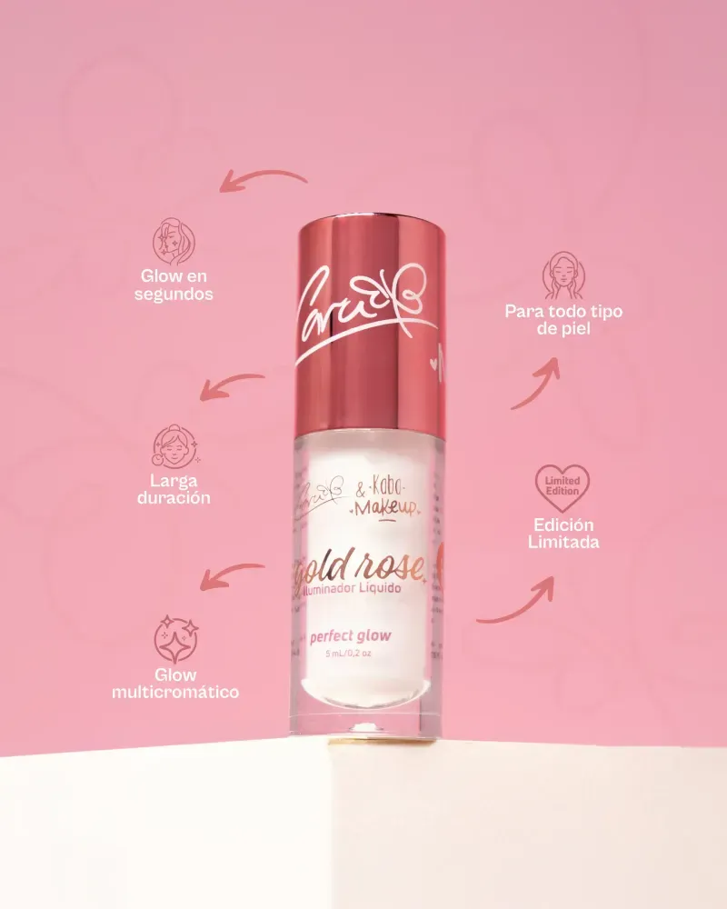 Características Iluminador Líquido Kaba x Cara Gold Rose