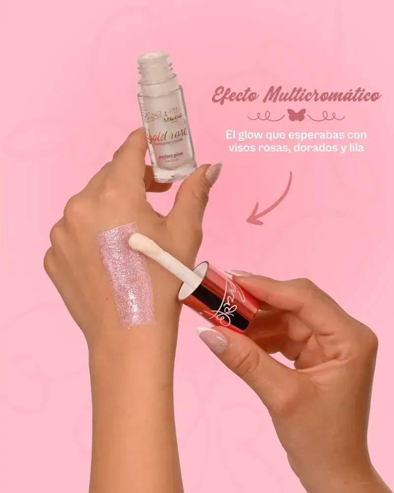 Efecto Multicromático con Visos Rosas Dorados y Lila