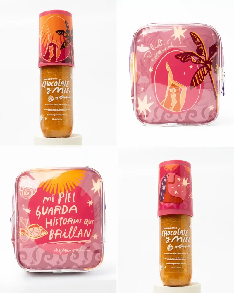 Disenos de Coleccion Cosmetiquera y Bronceador Kit Mi Brillo