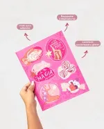 Stickers Impermeables Laminados con Glitter