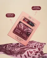 Contenido del Kit Entre Amigas con pañoleta de 70x70 cm y tinta de labios de 5 mL