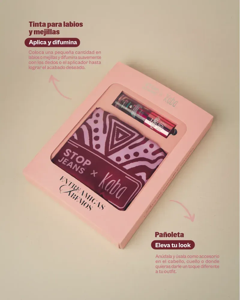 Guía de aplicación de la tinta de labios y mejillas y formas de combinar la pañoleta